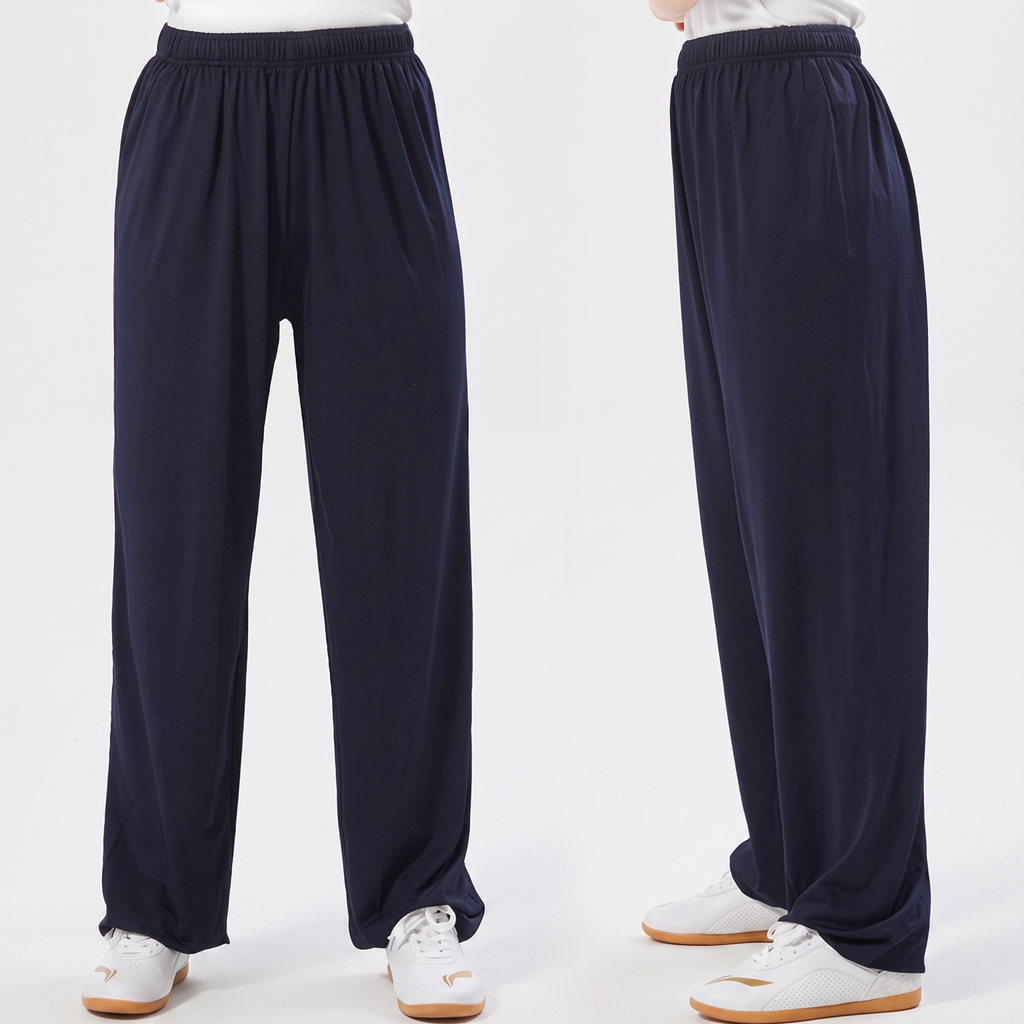 Silk-Feel Tai Chi Pants – Wide-Leg, Practice, Daily