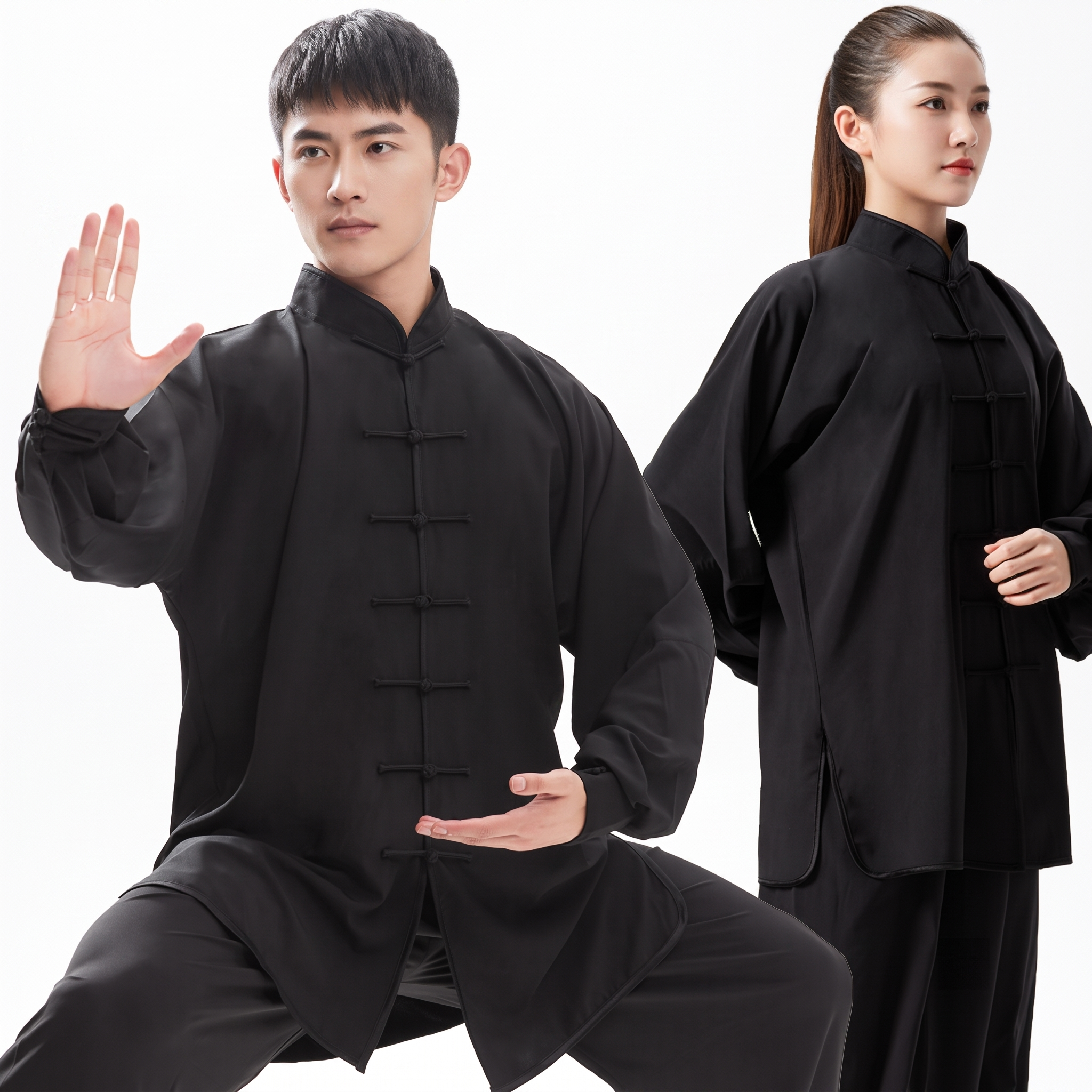 Heritage Flow | Handmade Knot-Button Tai Chi & Zen Meditation Suit