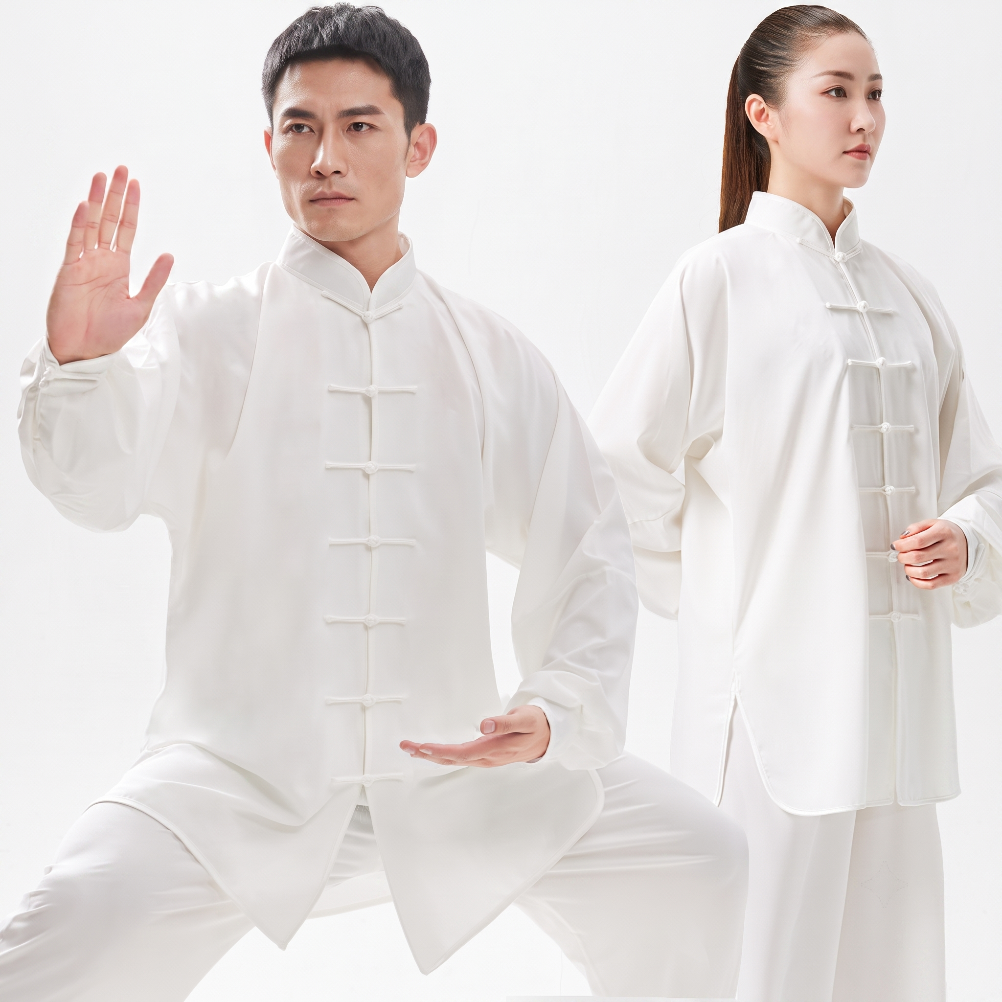 Heritage Flow | Handmade Knot-Button Tai Chi & Zen Meditation Suit