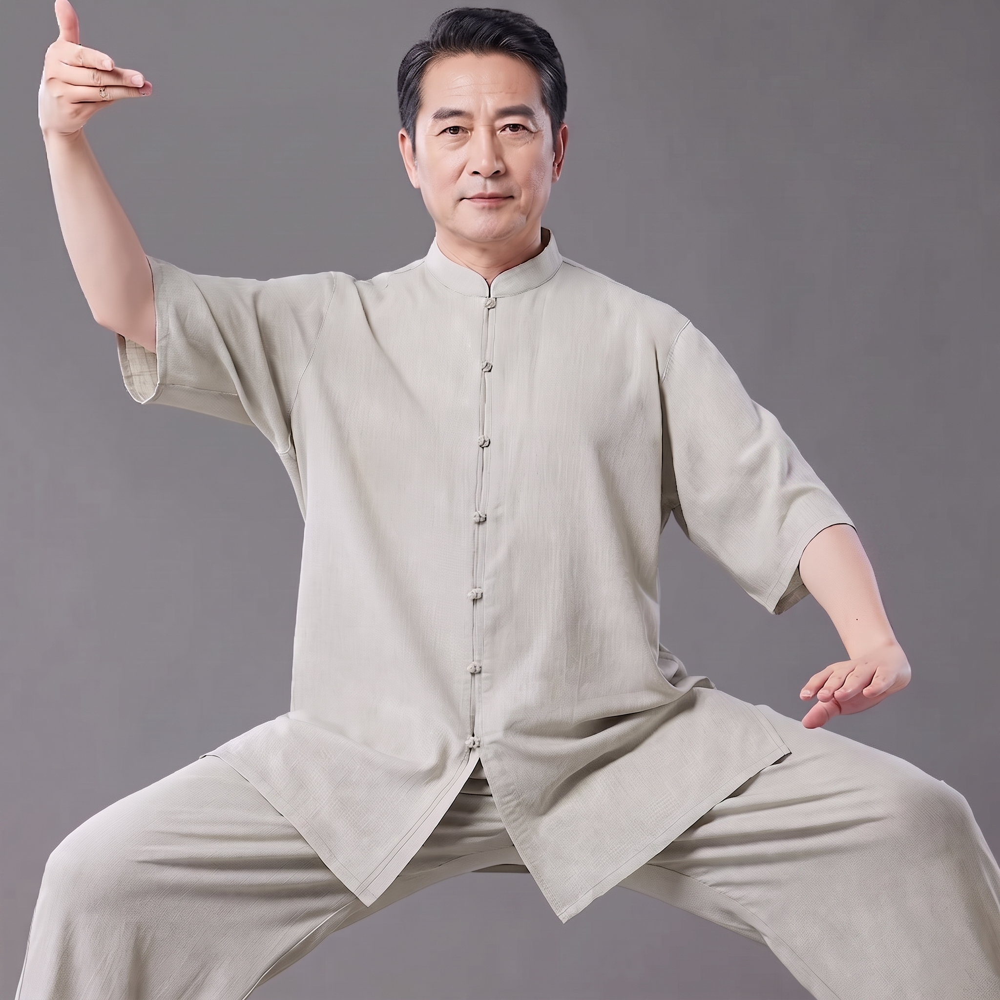 Linen Tai Chi Suit – Lightweight Summer Wear