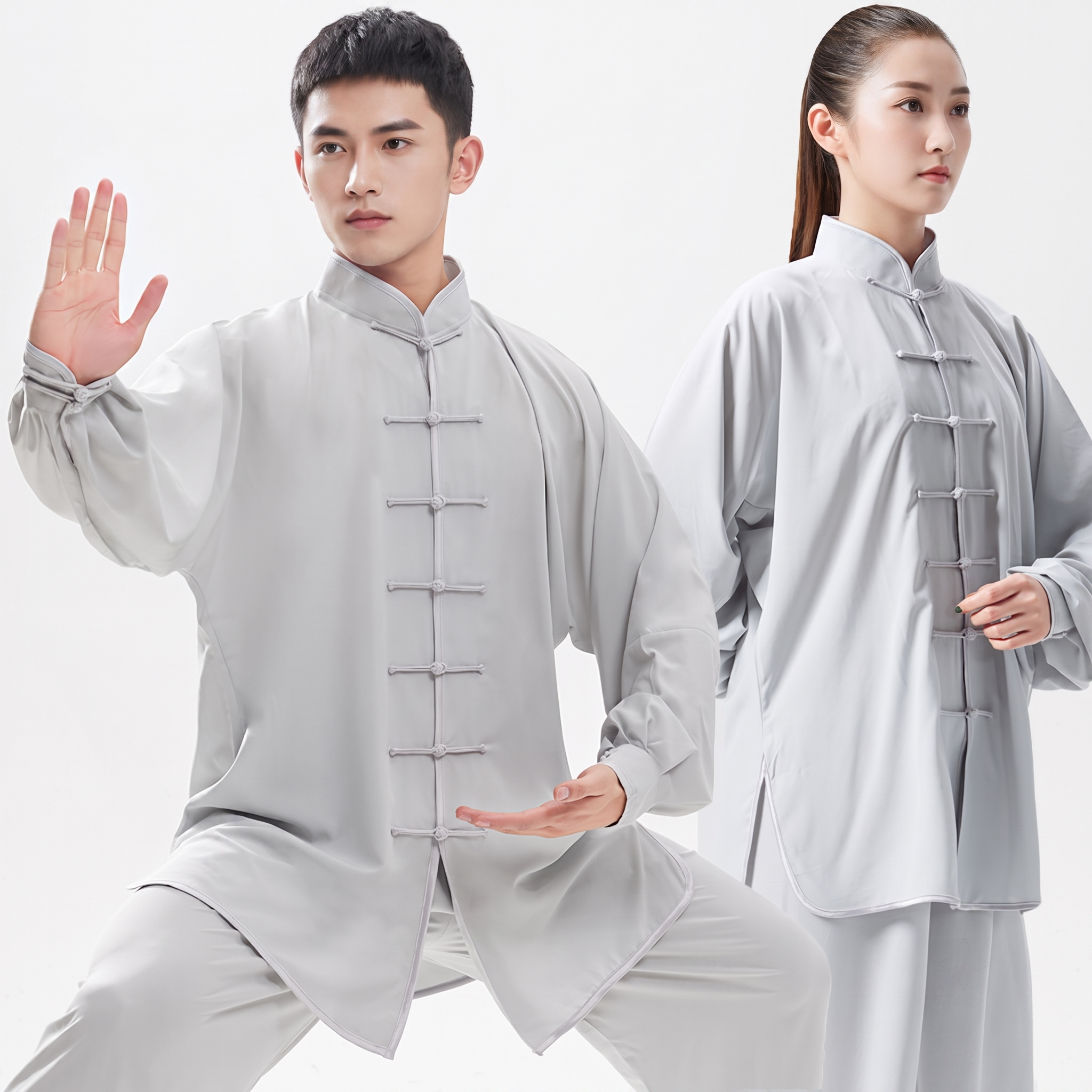 Heritage Flow | Handmade Knot-Button Tai Chi & Zen Meditation Suit