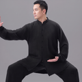 Unisex Linen Short Sleeve Tai Chi Uniform | Cotton Linen Baduanjin & Qigong Practice Apparel